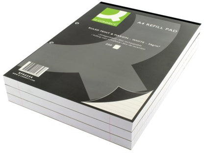 Q-Connect Feint Ruled Margin Headbound Refill Pad 400 Pages A4 (5 Pack) KF02234