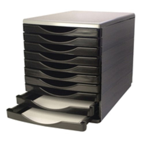 Q-Connect Black And Grey 10 Drawer Tower KF02254