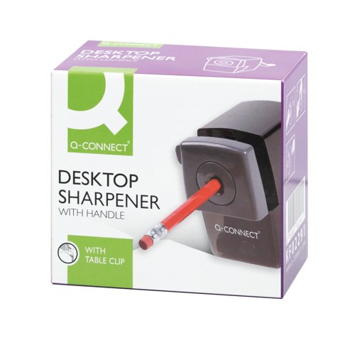 Q-Connect Desktop Pencil Sharpener Black (Autostop feature prevents over sharpening) KF02291