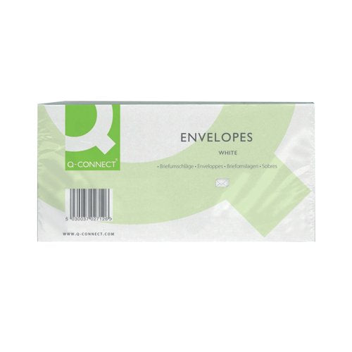 Q-Connect DL Envelopes Wallet Window Peel and Seal 100gsm White (Pack of 500) KF03000