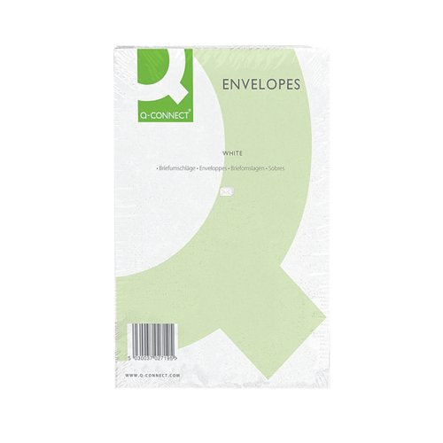 Q-Connect C4 Envelopes Pocket Plain Peel and Seal 100gsm White (Pack of 250) KF03291