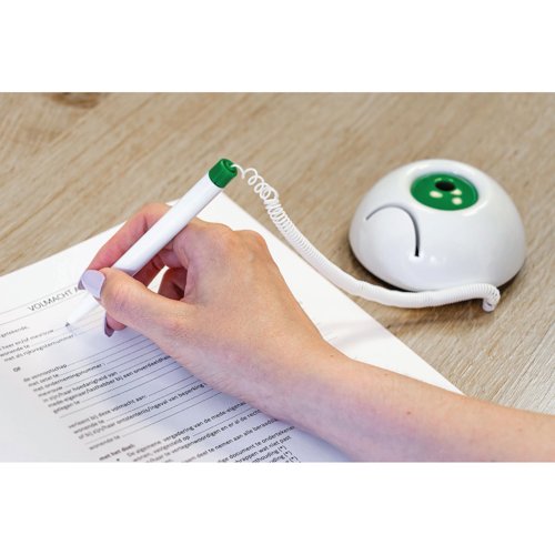 Q-Connect Antibacterial Reception Pen w/Paper Holder Plus x3 Ink Blue