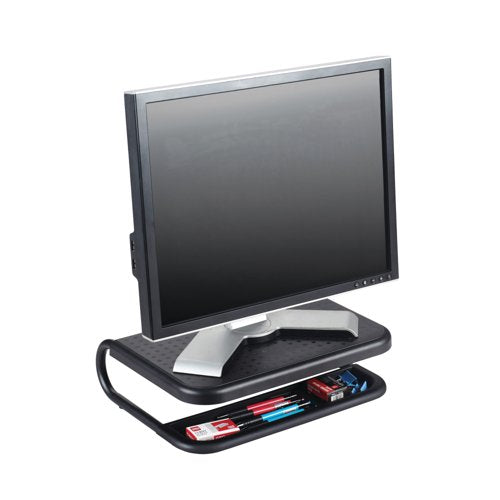 Q-Connect Monitor Laptop Riser with Desktop Organiser 380x295x110mm Black KF17416