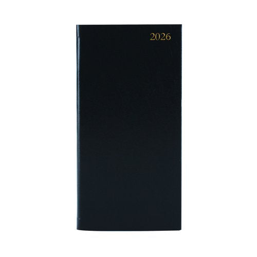 5 Star Slim Desk Diary Portrait Week To View Black 2026 KF1BK26