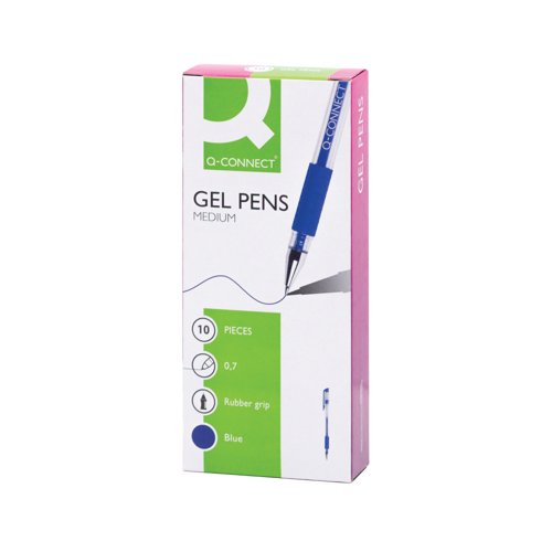 Q-Connect Gel Rollerball Pen Medium Blue (Pack of 10) KF21717