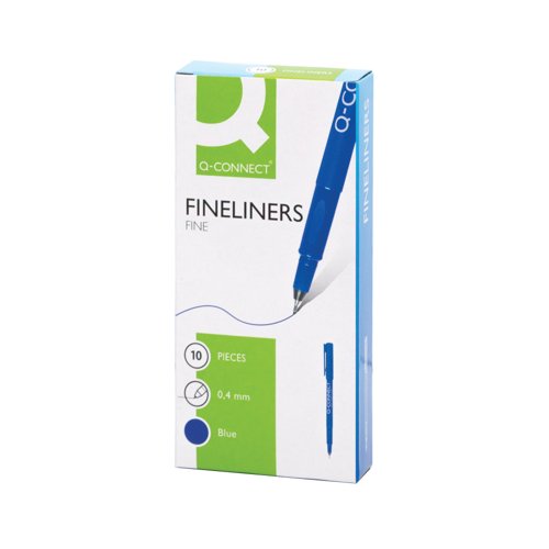 Q-Connect Blue 0.4mm Fineliner Pen (Pack of 10) KF25008