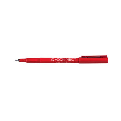 Q-Connect Fineliner Pen 0.4mm Red (Pack of 10) KF25009