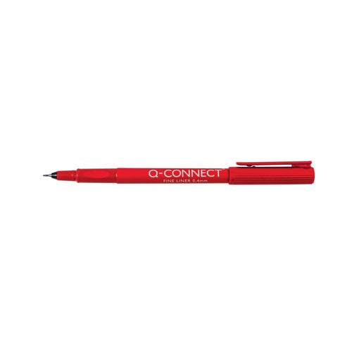 Q-Connect Fineliner Pen 0.4mm Red (Pack of 10) KF25009