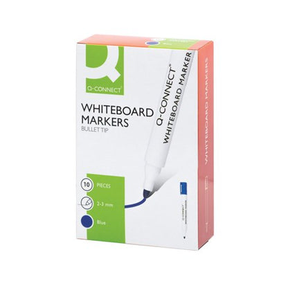 Q-Connect Drywipe Marker Pen Blue (10 Pack) KF26036