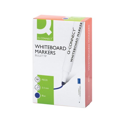 Q-Connect Drywipe Marker Pen Blue (10 Pack) KF26036