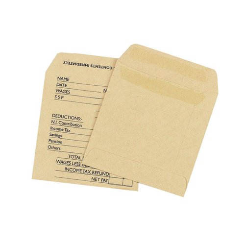 Q-Connect Envelope Wage 108x102mm Print Self Seal Pack of 1000 KF3430