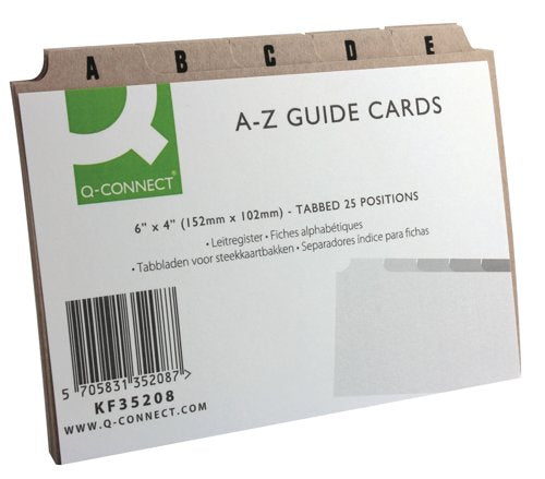 Q-Connect Guide Card 152x102mm A-Z Buff (25 Pack) KF35208