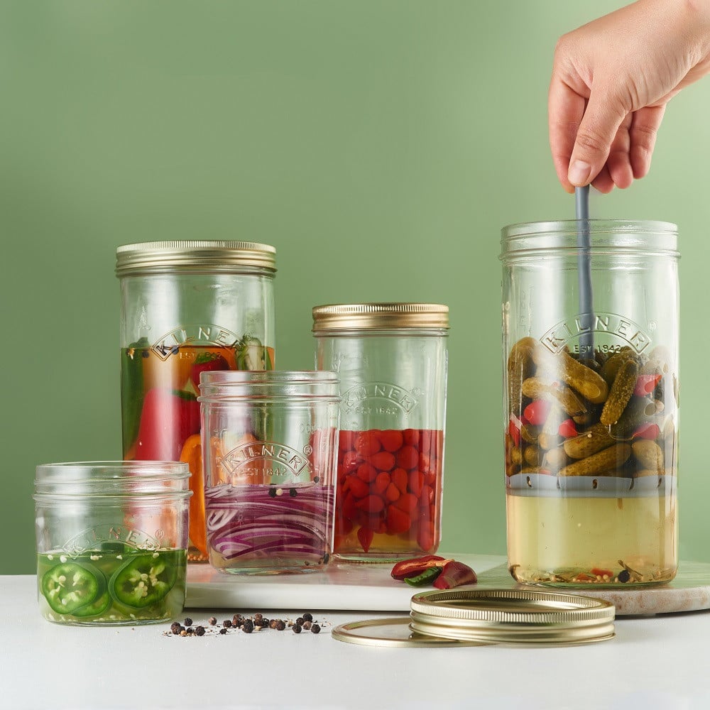 Kilner Round Glass Screw Top Lid Preservation Storage Jar 1 Litre (0025.401)