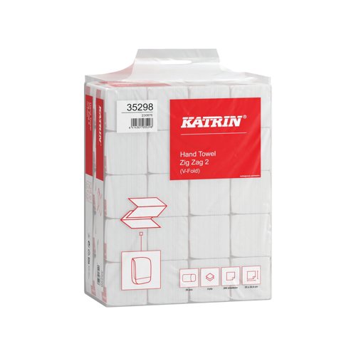 Katrin Classic Zig Zag 2-Ply White 200 Sheet (Pack of 20) 35298