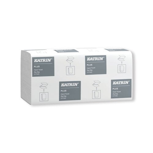 Katrin Plus Hand Towels V-Fold 1-Ply 300 Sheets (Pack of 6000) 83114