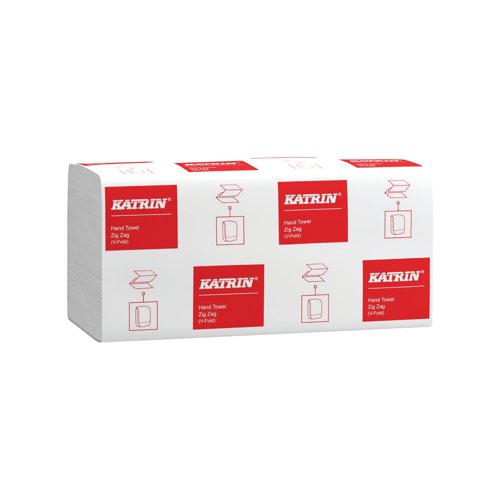 Katrin Zig Zag Hand Towels 1-Ply White (Pack of 5000) 100669