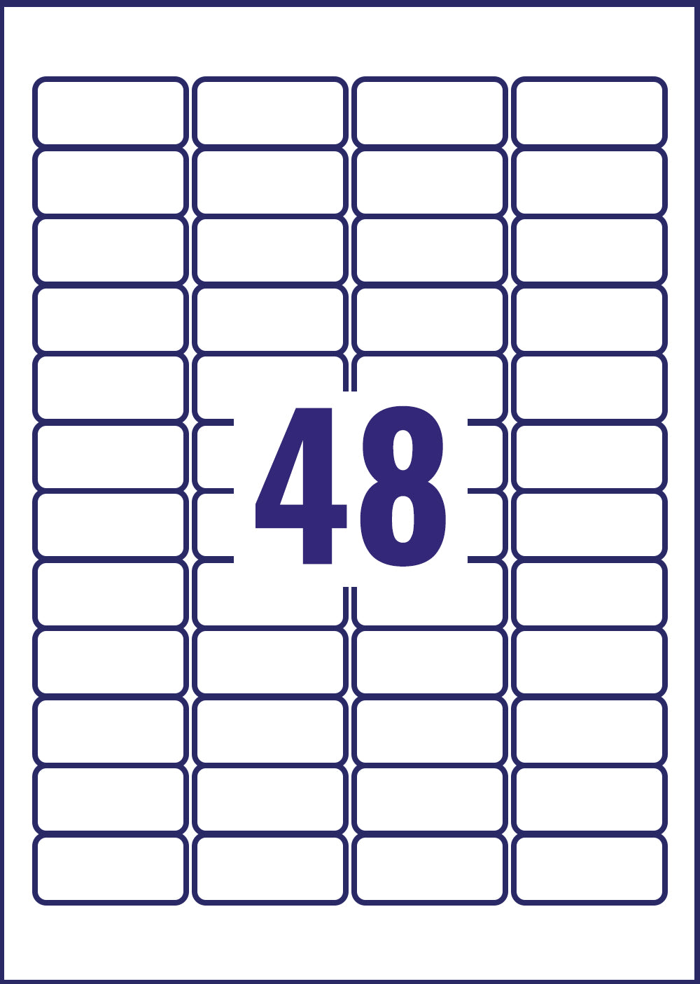 Avery Laser Heavy Duty Label 45.7x21.2mm 48 Per A4 Sheet White (Pack 960 Labels) L4778-20