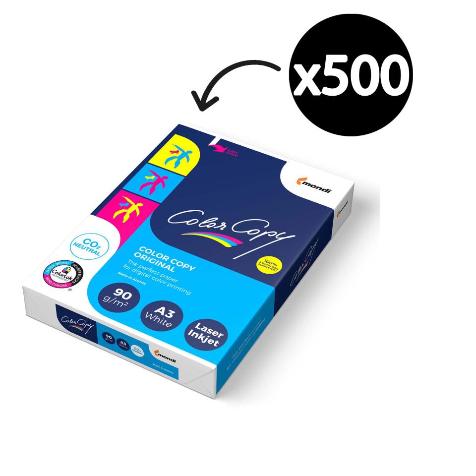 Mondi Color Copy Premium Super Smooth FSC Paper A3 90gsm White 72766 {Pack 500}