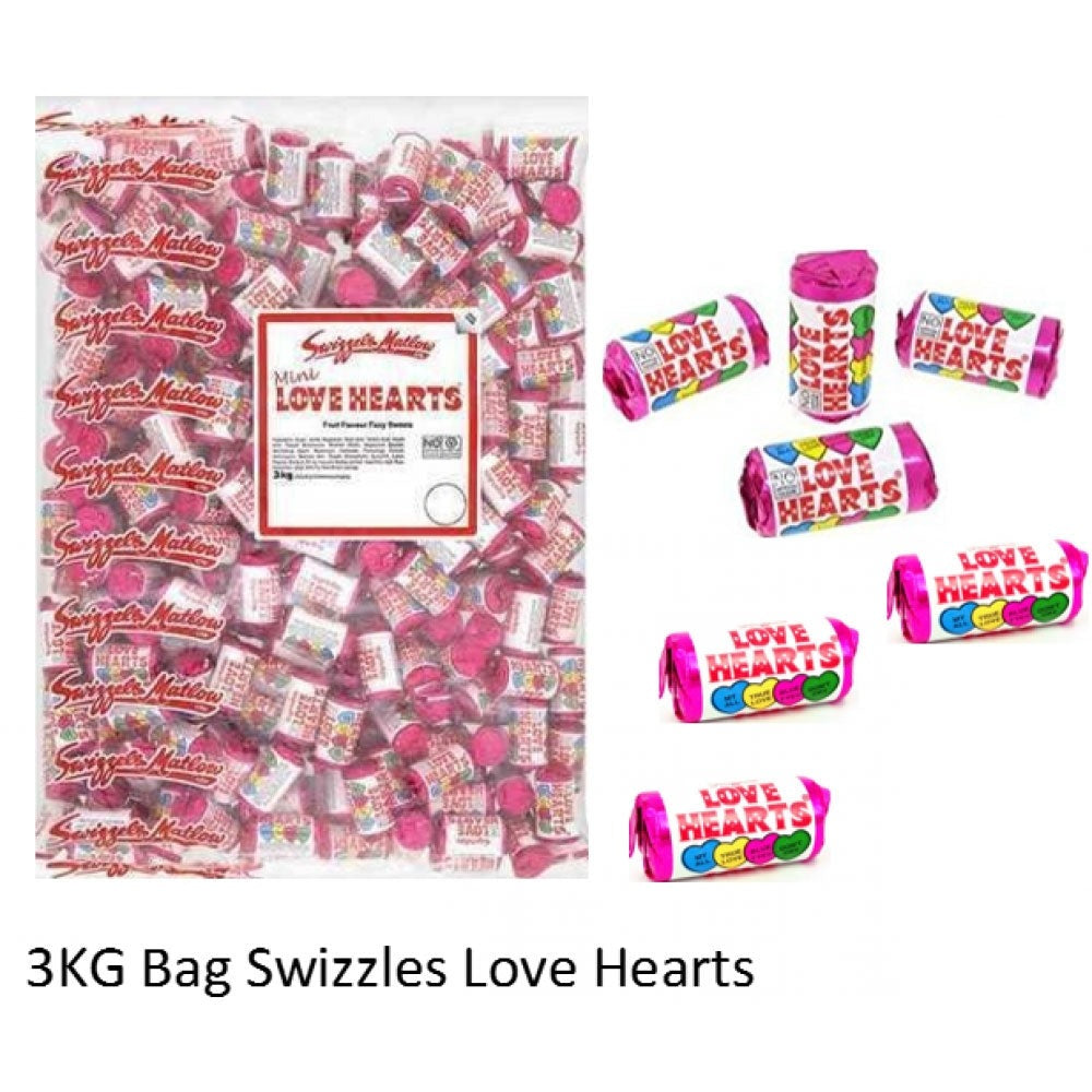 Swizzels Mini Love Hearts Rolls Sweets Bag 3kg - GARDEN & PET SUPPLIES