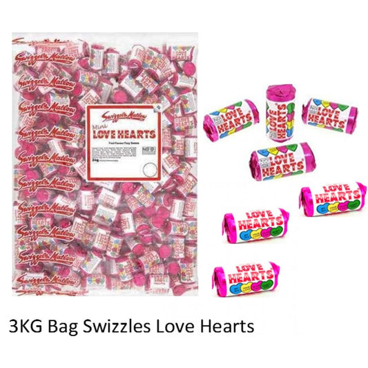 Swizzels Mini Love Hearts Rolls Sweets Bag 3kg - GARDEN & PET SUPPLIES