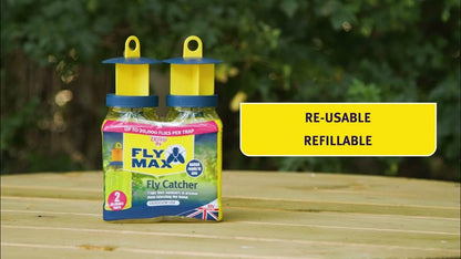 Zero-In STV Fly Catcher Traps | Twin Pack with Bait Zero | 2 Weeks Protection