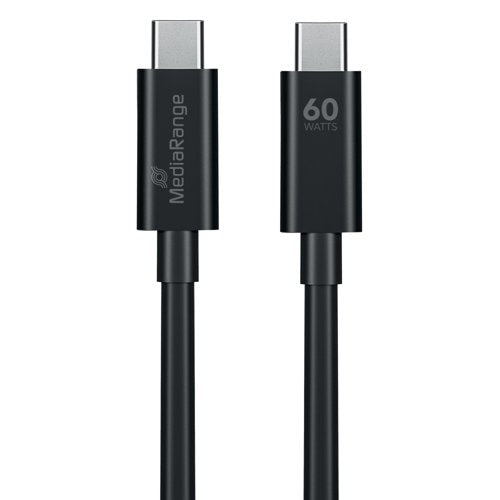 MediaRange USB Type C Cable Charge and Sync USB 3.0 5Gbit 60W Max 1.2m Black MRCS213