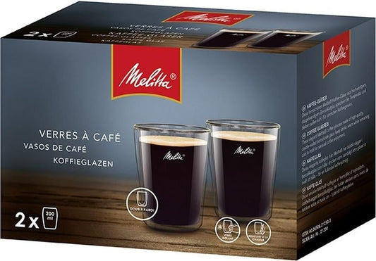 Melitta Coffee Espresso/Americano Glasses Double Walled, 0.20L {2 Pack}
