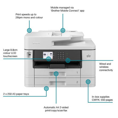 Brother MFC-J5740DW A3 4-in-1 Wireless Inkjet Printer MFCJ5740DWZU1