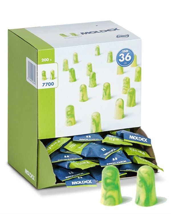 Moldex Pura-Fit Formed Earplug  box of 200 pairs {M7700}