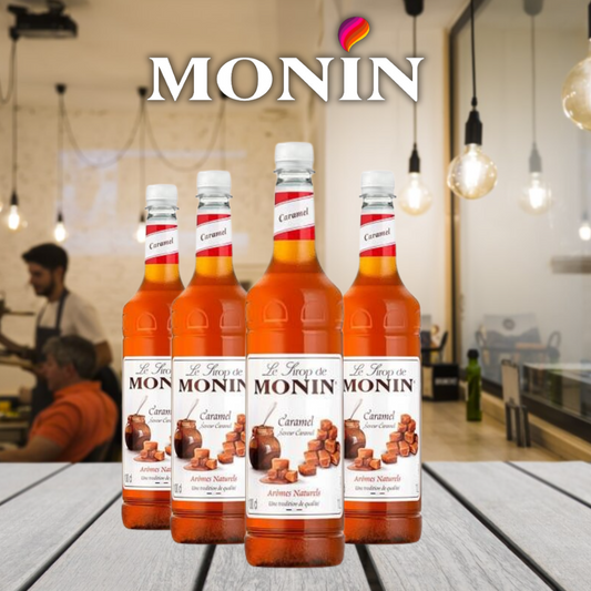 MONIN Premium Caramel Syrup 1 Litre for Coffee & Cocktails