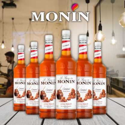 MONIN Premium Caramel Coffee & Cocktail Syrup 700ml Glass Bottle