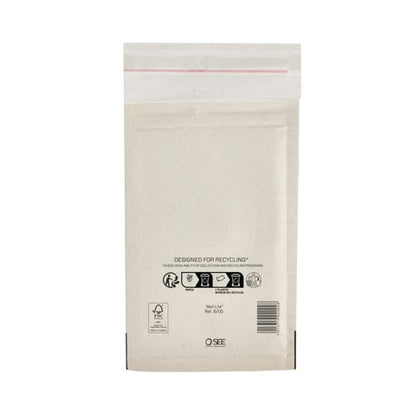 Sealed Air Bubble Lined Postal Bag White 120x210mm MLW B/00 (Pack of 100) 103005497