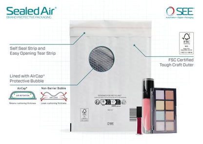 Sealed Air Bubble Lined Postal Bag White 220x260mm MLW E/2 (Pack of 100) 103005567