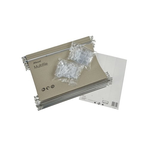 Rexel Multifile Suspension File V Base 15mm Foolscap Green (Pack of 50) 78008