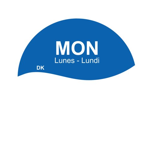 MyCafe Day of Week Food Rotation Label Monday Pack of 3500 MYC10609