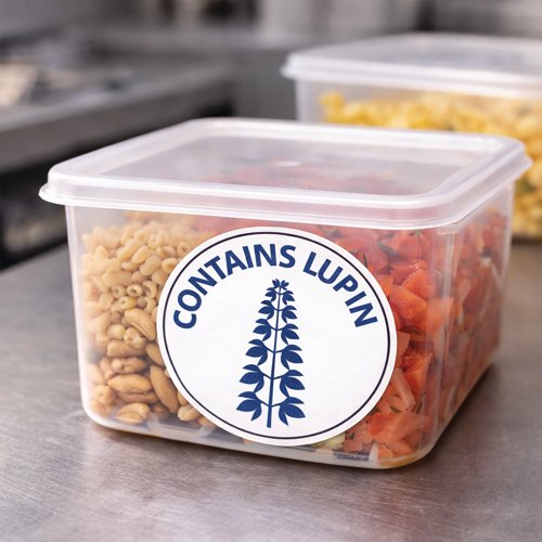 MyCafe Food Label Contains Lupin Removable Pack of 1000 MYC10616