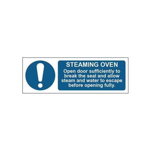 MyCafe Steaming Oven Sign Self Adhesive Vnl 300x100 MYC10684