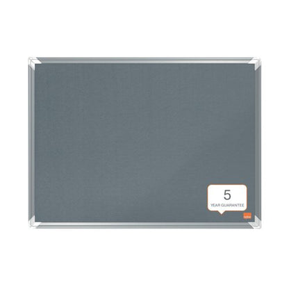 Nobo Premium Plus Felt Notice Board 600 x 450mm Grey 1915194