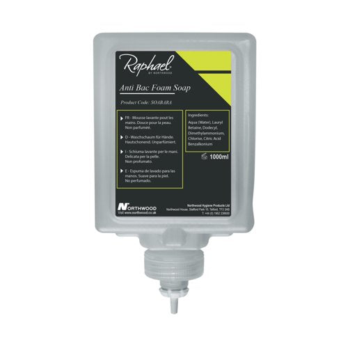 Raphael 1000ml Antibac Foam Soap Cartridges Pack of 6 SOABARA