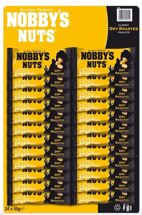 Nobby's Nuts Dry Roasted 24 x 50g Carded