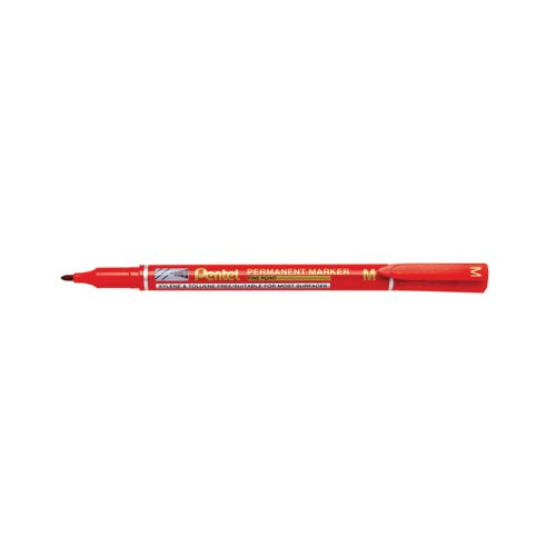 Pentel Permanent Marker Fine Point Red Pack of 12 NM470-B
