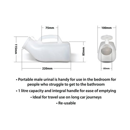 Aidapt Male Urinal 1 Litre White VR270AB