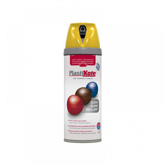 Plastikote Premium Paint Spray | Gloss Finish | Yellow | 400ml.