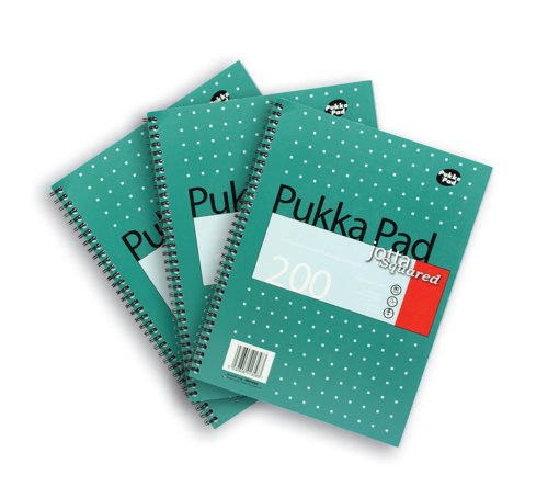 Pukka Pad Square Wirebound Metallic Jotta Notepad 200 Pages A4 (Pack of 3) JM018SQ