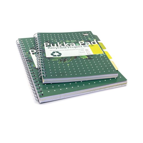 Pukka Pad Recycled Project Book A4 Green (Pack of 3) 6050-REC
