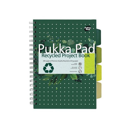 Pukka Pad Recycled Project Book B5 Green (Pack of 3) 6052-REC
