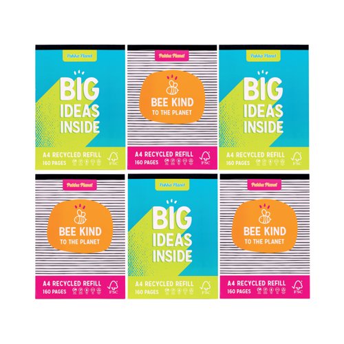 Pukka Pad Pukka Planet Refill A4 Assorted (Pack of 6) 9899-SPP