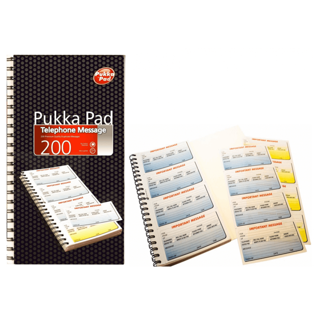 Pukka Pads Telephone Message Pad Wirebound 200 Pages