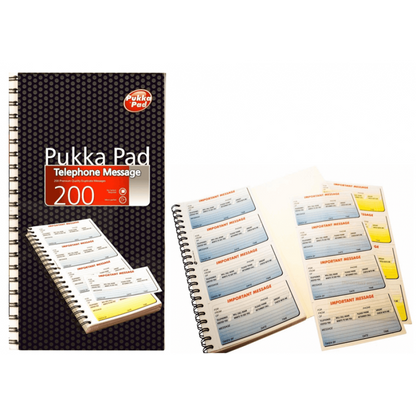 Pukka Pads Telephone Message Pad Wirebound 200 Pages