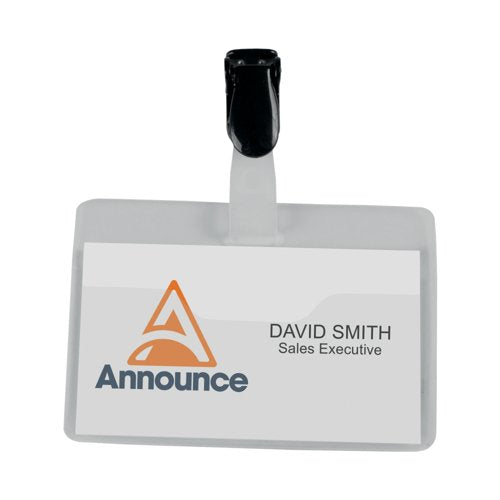 Announce Security Name Badge 60x90mm (Pack of 25) PV00922